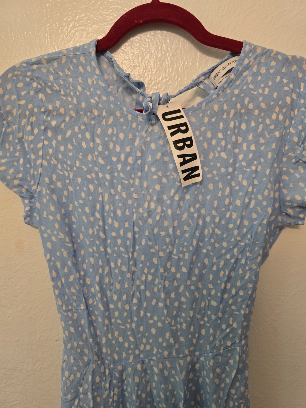 Urban Outfitters Light Blue White Dot Dress